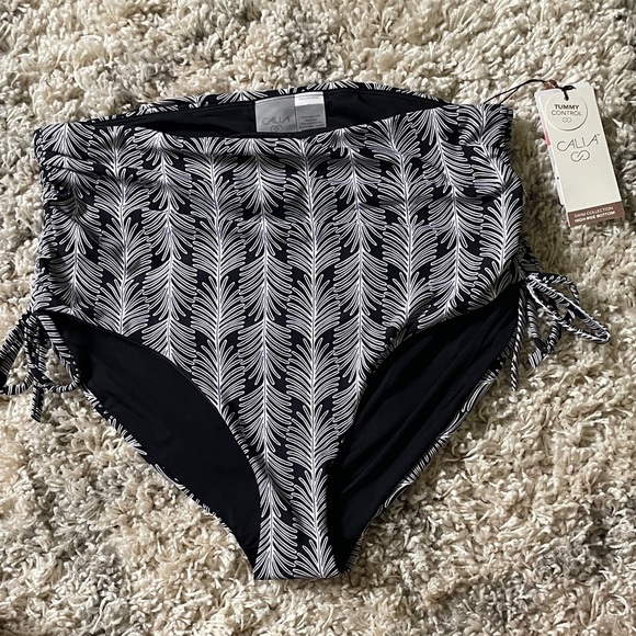 NWT CALIA by Carrie Underwood Feather Pattern Bikini Bottom size Large - Picture 1 of 5